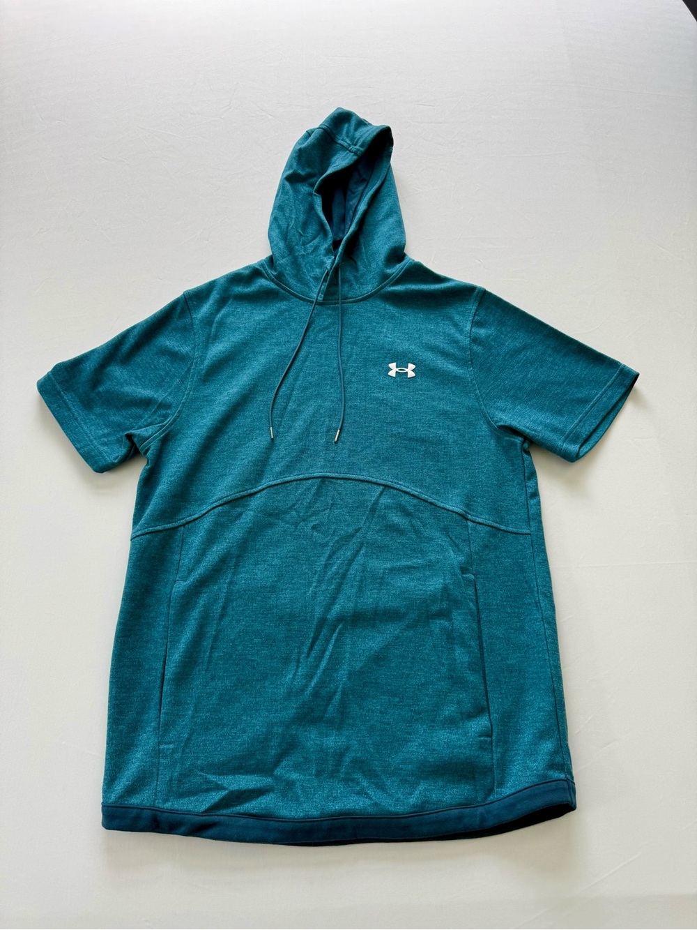 Under Armour Men's Teal Short-Sleeve Hoodie with Front Pocket
